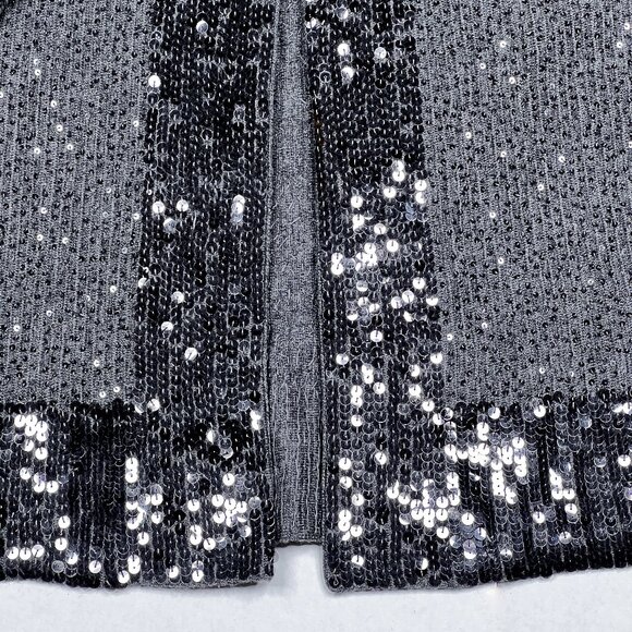 IISLI Elegant Designer Wool Sequins Gray Cardigan Kimono Orig $998! Size 8 - NWT - Picture 9 of 13